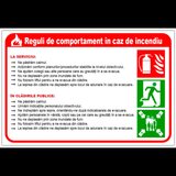 Panou pentru reguli de comportare in caz de incendiu